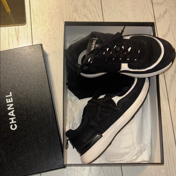 Chanel Black and White Sneakers - Picture 1 of 8